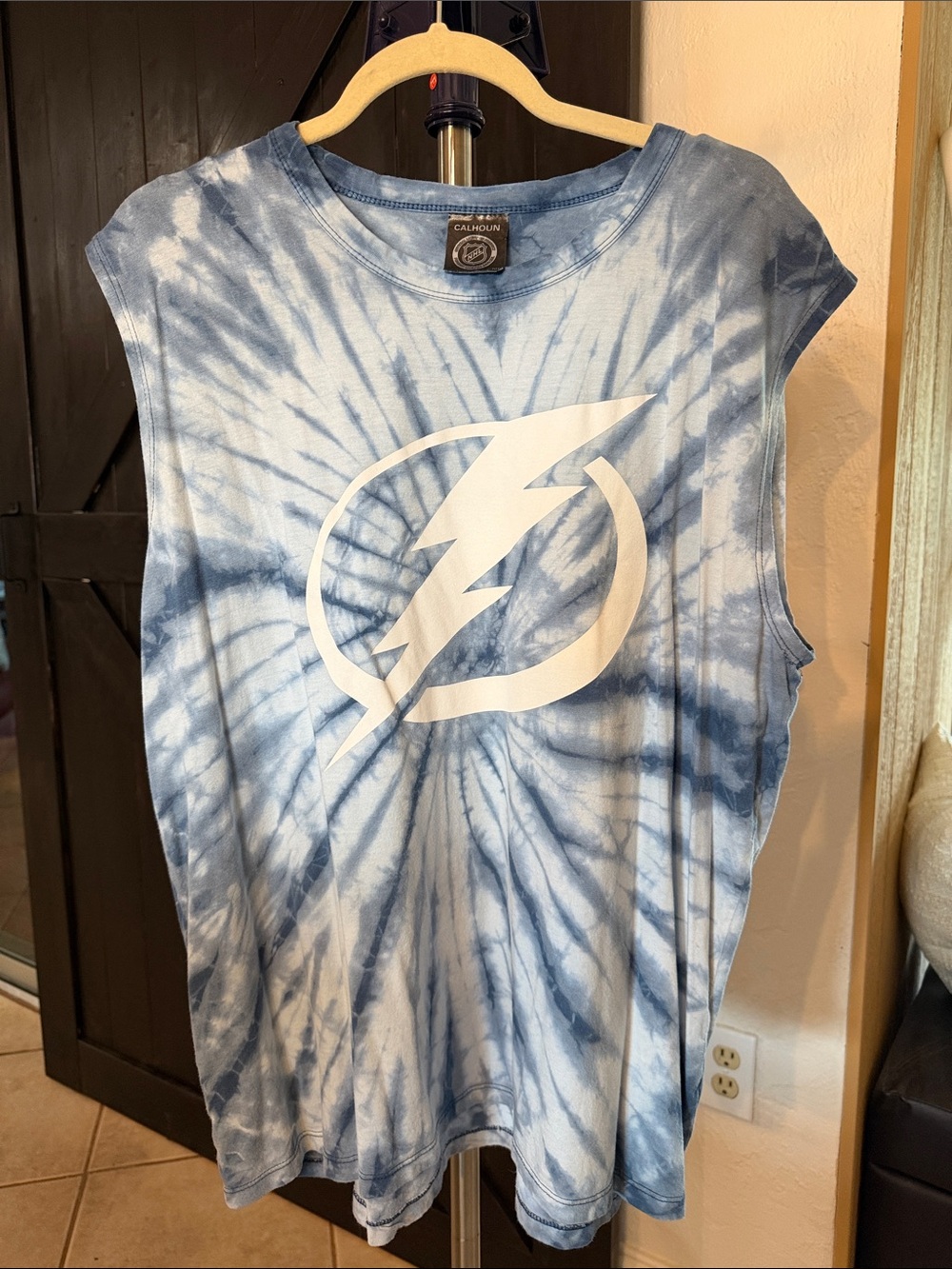 Tampa Bay Lightning Blue Tie-Dye Muscle Tee